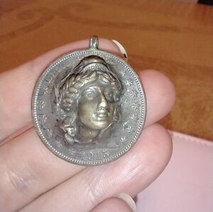 1915 Lady Liberty Half Dollar Pendent